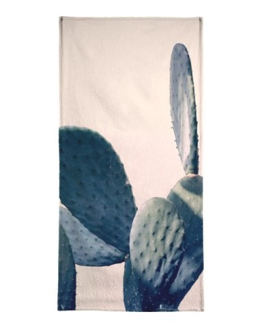 Serviette de bain en éponge-velours en rose & vert 70x140