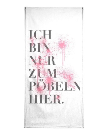 Serviette de bain en éponge-velours en blanc & gris 40x80