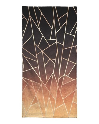 Serviette de bain en éponge-velours en marron & noir 70x140