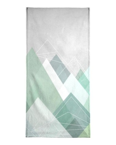 Serviette de bain en éponge-velours en blanc & gris 40x80