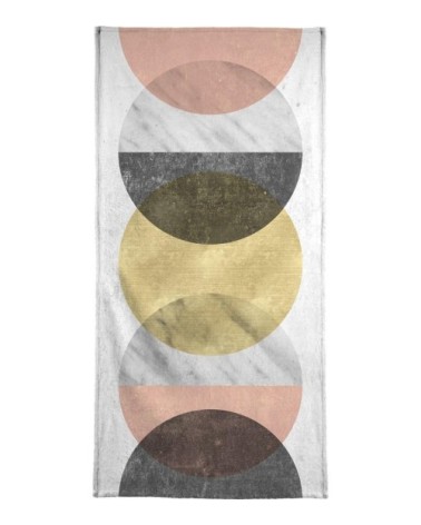 Serviette de bain en éponge-velours en blanc ivoire & gris 40x80