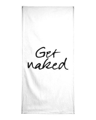 Serviette de bain en éponge-velours en blanc & noir 40x80