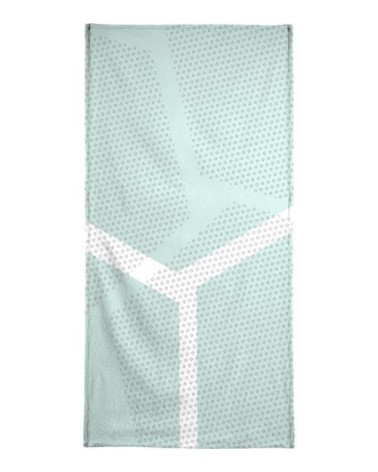 Serviette de bain en éponge-velours en blanc & vert 70x140