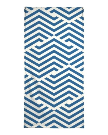 Serviette de bain en éponge-velours en bleu 40x80