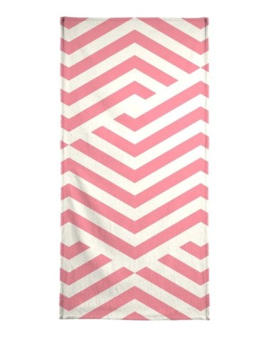 Serviette de bain en éponge-velours en rose 70x140