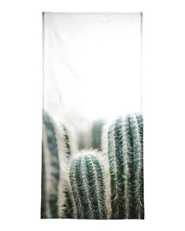 Serviette de bain en éponge-velours en blanc & vert 70x140