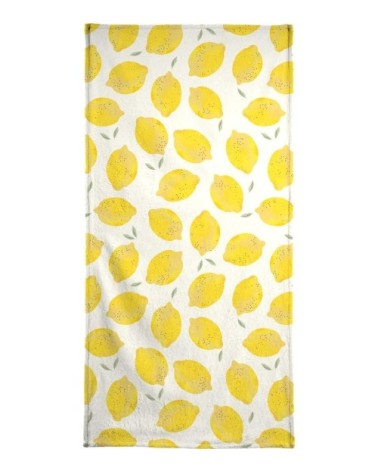Serviette de bain en éponge-velours en jaune &  70x140