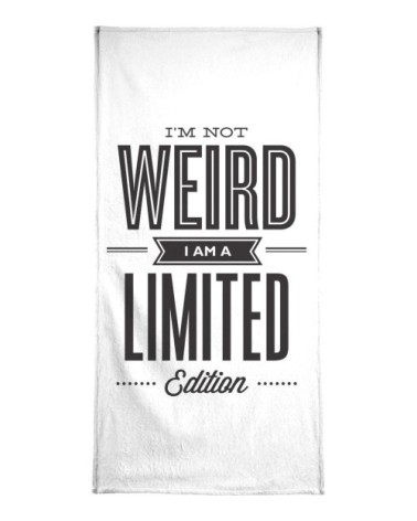 Serviette de bain en éponge-velours en blanc & noir 70x140