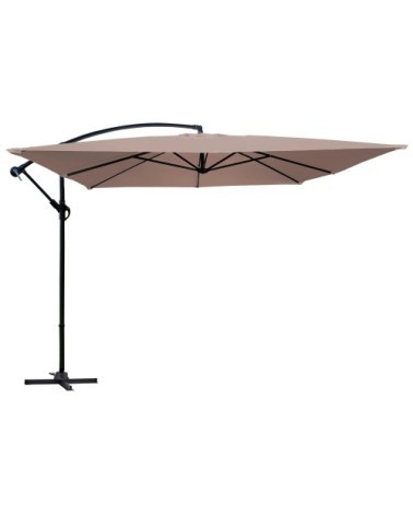 Parasol déporté 3x3m acier taupe