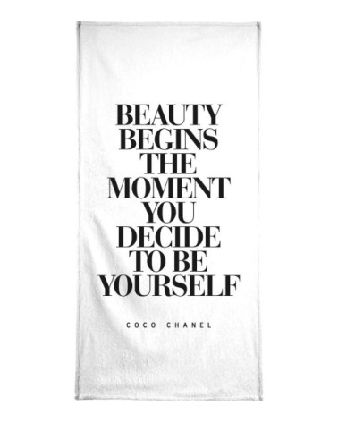 Serviette de bain en éponge-velours en blanc & noir 40x80