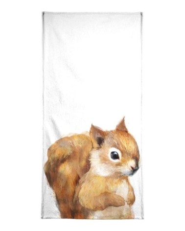 Serviette de bain en éponge-velours en blanc &  40x80