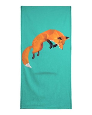 Serviette de bain en éponge-velours en bleu &  40x80