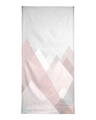 Serviette de bain en éponge-velours en blanc & gris 70x140