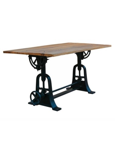 Table en bois de style industriel L150