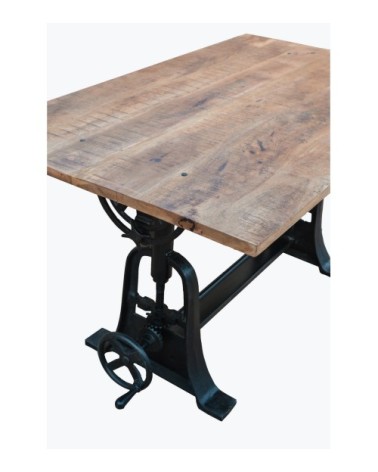 Table en bois de style industriel L150