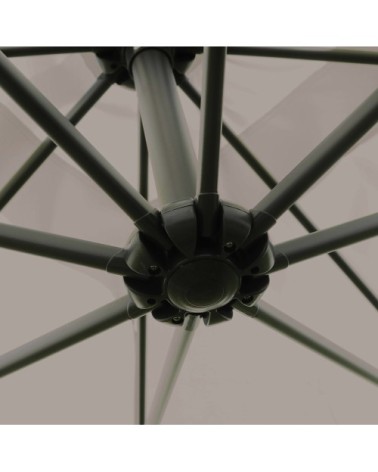 Parasol déporté 3x3m acier taupe