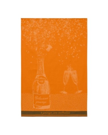 Torchon en coton orange 50x75