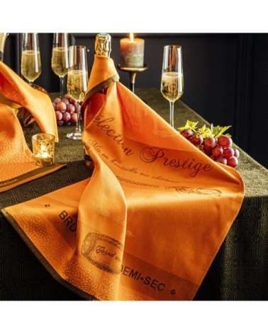 Torchon en coton orange 50x75