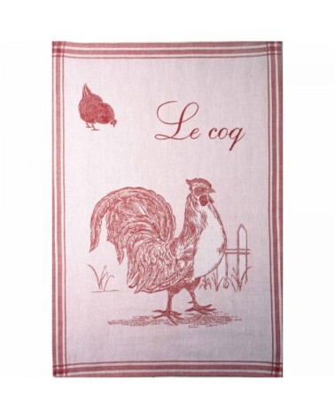 Torchon en coton rouge 50x75