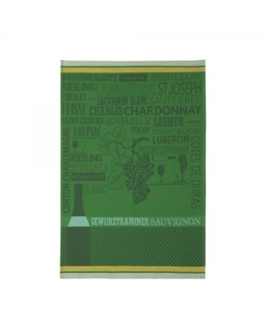 Torchon en jacquard de coton bleu 50x75