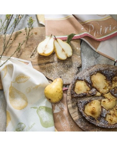 Torchon en jacquard de coton rouge 50x75