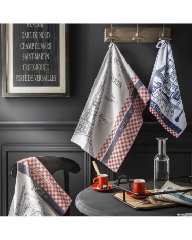 Torchon en coton rouge 50x75