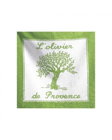 Carré éponge en coton vert 50x50