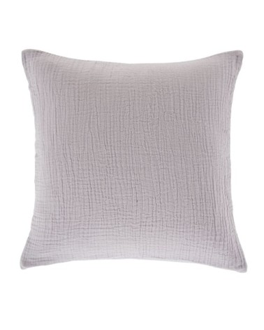 Coussin à pois en gaze de coton doré et violet, 35x35