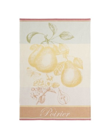 Torchon en jacquard de coton jaune 50x75