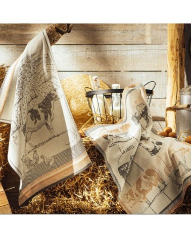 Torchon en coton orange 50x75