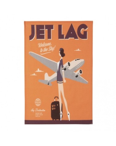 Torchon en coton orange 50x75