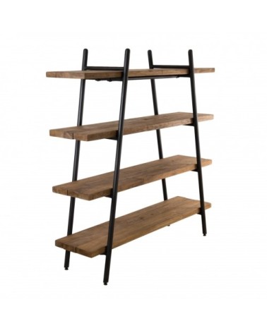 Etagère pyramidale 4 niveaux en teck recyclé et métal noir