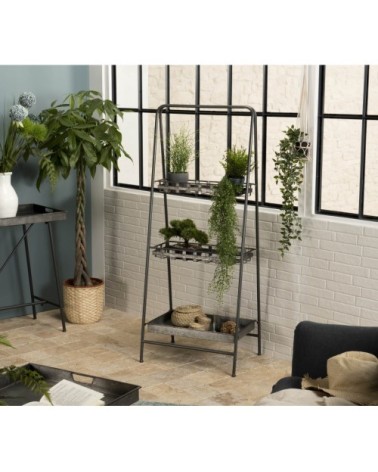 Etagère triangulaire 3 niveaux zinc structure métal