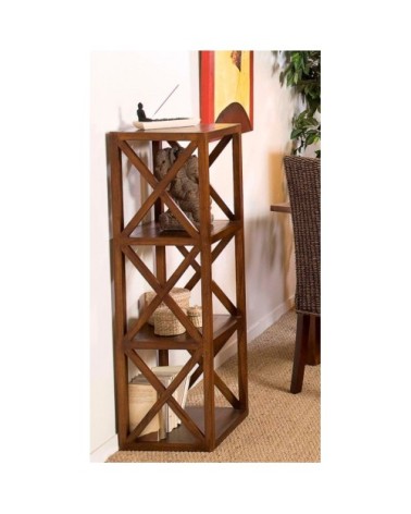 Etagère 3 cases croisillons en mindi