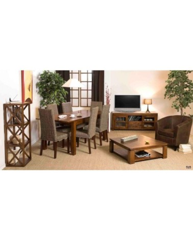 Etagère 3 cases croisillons en mindi