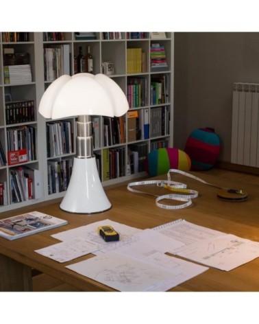 Lampe Dimmer LED pied télescopique blanc H50-62cm