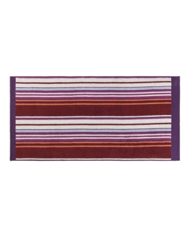 Drap de douche coton 70x140 cm violet rayé