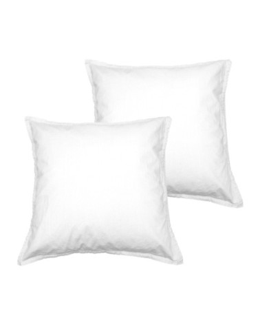 Lot de 2 taies d'oreiller en coton  blanc 65x65 cm