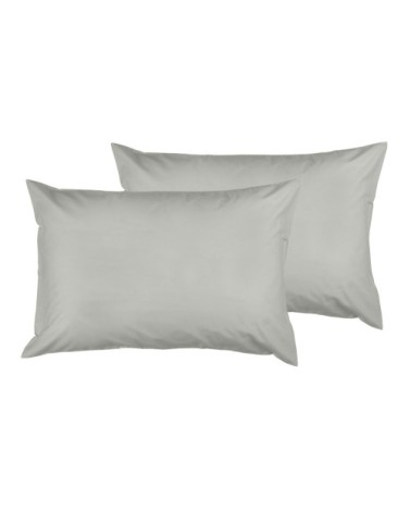 2 taies d'oreiller en flanelle de coton Gris Perle 50x70 cm