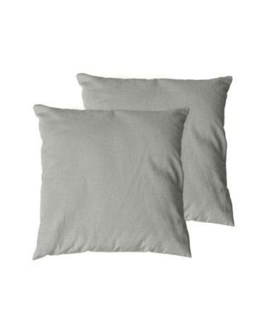 2 taies d'oreiller en flanelle de coton Gris Perle 65x65 cm