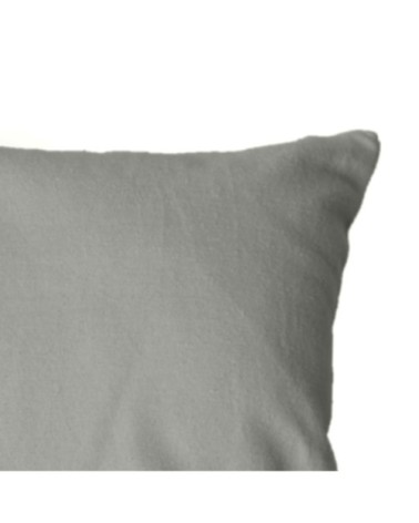 2 taies d'oreiller en flanelle de coton Gris Perle 65x65 cm