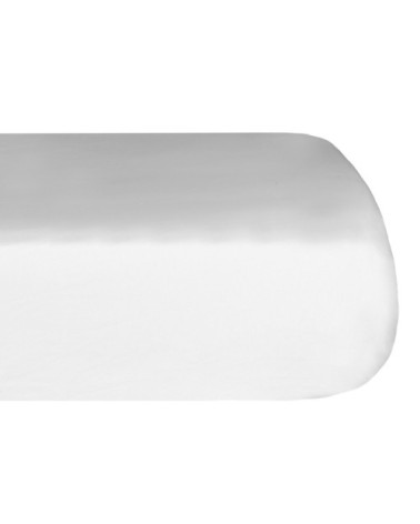 Drap housse en flanelle de coton Blanc 90x190 cm