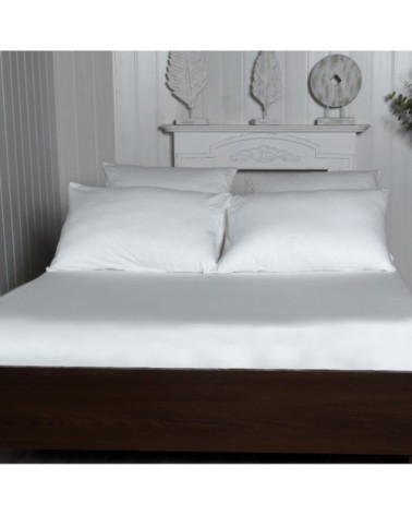 Drap housse en flanelle de coton Blanc 90x190 cm