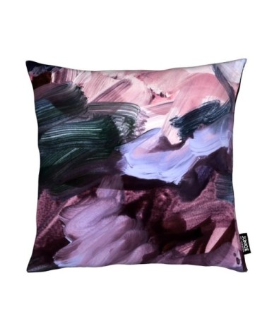 Coussin en microfibre en bleu & rose 30x30