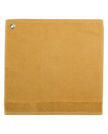 Essuie-mains oeillet  en coton curry 50 x 50