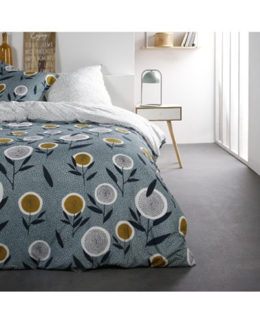 Parure de lit coton 2 personnes imprimé floral SUNSHINE