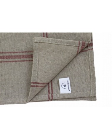 Lot de 6 torchons de cuisine en lin rouge