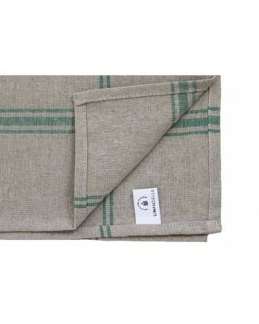 Lot de 12 torchons de cuisine en lin vert