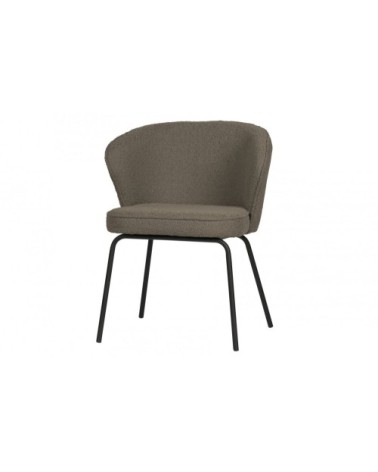 Chaise design en velours bouclé taupe