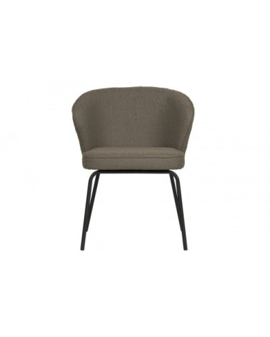 Chaise design en velours bouclé taupe